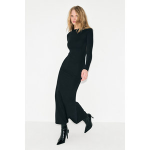 Robe pour femme GRIMELANGE NOCHE à col rond, dos en maille transparente, tissu extensible - Product Image 4