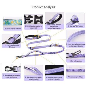 Wholesale Hands Free Dog <strong>Leash</strong> Heavy Duty No <strong>Pull</strong> Bungee Retractable Dog Running Waist <strong>Leash</strong> for Outdoor Walking Training - Product Image 3