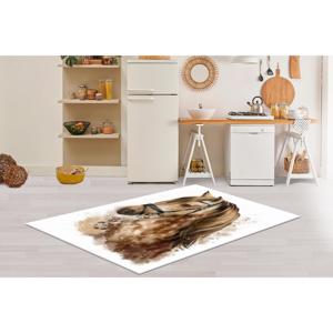 Alfombra Marrón con Estampado de Caballo, Alfombra para Oficina, Alfombra con Diseño Animal, Alfombra Suave No Tejida - Product Image 1