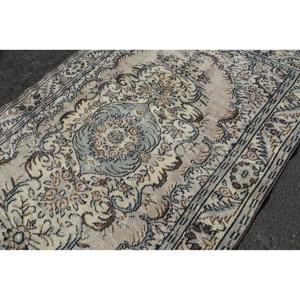 พรมวินเทจขนาด 5.4x8.5 ฟุต พรมตุรกีขนาดใหญ่ พรมขนสัตว์ลายสัตว์สีเบจ - Product Image 5