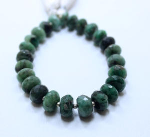 Cuentas de piedras preciosas sueltas con forma de Rondell facetadas de Esmeralda natural aprox. 6,6 ''Tamaño 10MM para la fabricación de joyas - Product Image 2