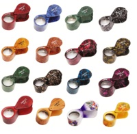 Loupe de bijoutier 21 mm 10x avec poignée en caoutchouc, lentille grossissante en verre triplet, pliable, format de poche, portable pour diamants et pierres précieuses