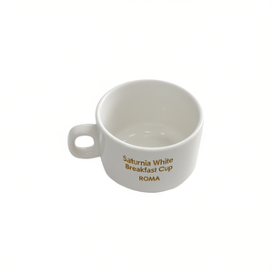 Tasse à petit-déjeuner Saturnia blanche 250 ml, tasses en céramique en porcelaine ROMA - Product Image 2