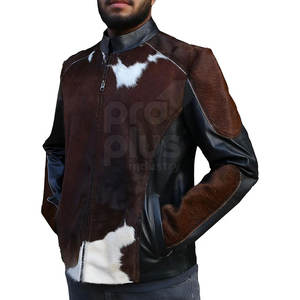 Blouson de moto élégant pour homme en cuir de vachette, haute qualité, respirant, écologique, séchage rapide, logo frontal, décontracté et robuste - Product Image 4