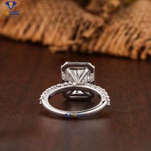 3,91 TDW Radiant & Round Cut Diamond White Gold Ring de Labstone Moonshine Sparkling Ring Anillo atemporal del glamour del color de la EF-VS F - Product Image 4