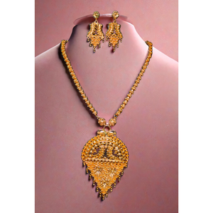 ชุดต่างหูสร้อยคอพร้อมเครื่องประดับชุดต่างหูสร้อยคอชุบทอง22K สำหรับผู้หญิงชุดสร้อยคอต่างหู - Product Image 1