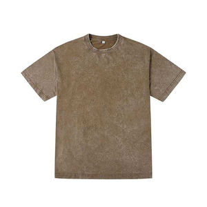 เสื้อยืดผ้าคอตตอนผสมโพลีเอสเตอร์ 220 แกรม ล้างสีแบบแอซิด สไตล์วินเทจ น้ำหนักมาก สำหรับผู้ชาย สวมใส่สบาย ทนทาน เหมาะกับสไตล์สตรีทแวร์ - Product Image 5