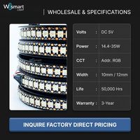 Tira de Luces LED RGB Direccionables WS2812B DC5V, 30/60/144 Píxeles Programables, Cinta de Píxeles IP20-IP68 Resistente al Agua para Iluminación de PC