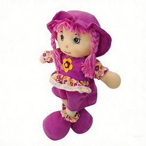 <b>customized</b> Plush Pink Rag <b>Doll</b> With Floral Dress And Hat Plush Toy For Girls 31cm-50cm Super Soft Fabric Birthday Gift - Product Image 1