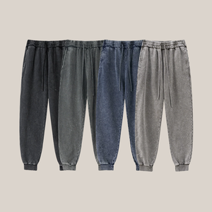 High Quality Vintage Loose Men's Trendy Brand Sweatpants Oversize Mid-Waist Casual Style <b>Drawstring</b> Sweatpants - Product Image 3