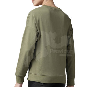 Sudadera de invierno para mujer hecha a medida con precio al por mayor, ropa informal de último estilo, posición frontal con logotipo personalizado de poliéster/algodón - Product Image 3