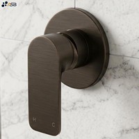Robinet de douche mural monocommande contemporain en laiton chromé poli avec cartouche céramique simple