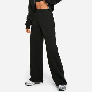 Survêtement en molleton pour femme personnalisé OEM, veste zippée avec pantalon de survêtement à jambes larges, coupe décontractée, 100% coton, production en vrac - Product Image 4