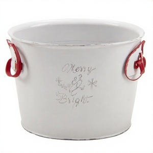 Jardinière vintage en métal YuletideBloom idéale pour tenir une plante de vacances et créer une entrée festive ou un affichage de jardin pour l'hiver - Product Image 5