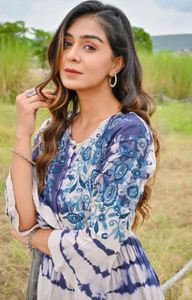 2024เจียมเนื้อเจียมตัวปักและมัดย้อมทํางานMaxiสามไตรมาสO-คอแฟชั่นแฮนด์เมดชุดโอกาส - Product Image 5