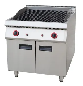Commercial Barbecue Grill Gas Heating 2 Burners Hotel/Restaurant Project BBQ Gas Lava Rock Grill