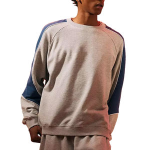 Sweatshirts gris 500gsm pour hommes personnalisés veste sport soleil délavé vintage en relief brodé design pour la saison d'hiver taille XL - Product Image 1