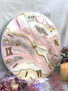 Epoxy Resin Wall <b>Clock</b> Modern Design Battery Operated Customized Size Luxury Home Decor Wedding Gift - Product Image 3