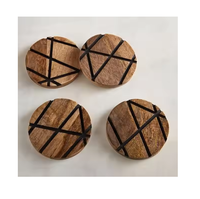 Ensemble de sous-verres ronds en bambou personnalisés avec logo, sous-verres en bois écologiques pour tasses, décoration de table, cadeau haut de gamme