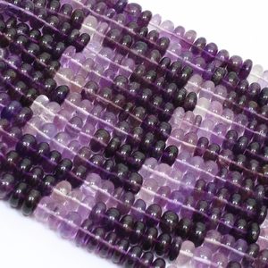 ลูกปัดพลอยอเมทิสต์ธรรมชาติทรงรอนเดลล์เรียบ สีไล่ระดับ ขนาด 9-13 มม. คุณภาพ AAA ดีเยี่ยม หายาก สำหรับทำเครื่องประดับ - Product Image 3