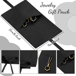 Set di gioielli in lega di fiore fortunato placcato oro Clover Design collana orecchini bracciale anello braccialetto con elegante contenitore gioielli - Product Image 1