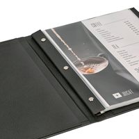 Sampul dan Penyangga Menu Kulit PU Ukuran 9x12 Inci Kualitas Restoran untuk Menyajikan Makanan Perlengkapan Hotel & Restoran Merek NJ