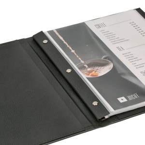 Couvertures et supports de menu en cuir PU de qualité restaurant 9x12 pouces pour présenter des fournitures pour hôtels et restaurants - Product Image 2