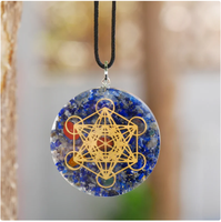 Collier PENDANT METATRON fait à la main, cube de Metatron, chakra, pendentif en orgone