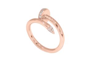 Keeva <b>Jewels</b> 0.20 Carat F-G/VS Lab Grown Round Brilliant Cut <b>Nail</b>-Inspired Wrap Designer Ring Made in Solid Gold - Product Image 3