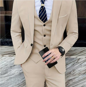 新作スーツメンズビジネス (スーツ + ベスト + ズボン) <span class=keywords><strong>3</strong></span>ピースセットジャケットベストパンツシングルブレスト新郎Groomsmanプロムウェディングパーティー - Product Image 4