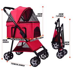 Poussette douanière TH-PSP-450 pour animaux de compagnie pour la commodité et la mobilité sans effort pour chat et chien Compartiment de rangement pour animaux de compagnie - Product Image 5