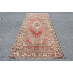 5x11.3 ft Rug, Turkish Vintage Rug, <b>Red</b> <b>Wool</b> Rug - Product Image 1