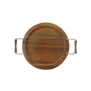 High Arrival Farmhouse Vintage Round Wooden Charger Plate <b>Storage</b> <b>Tray</b> Rustic Distressed Wooden - Product Image 4