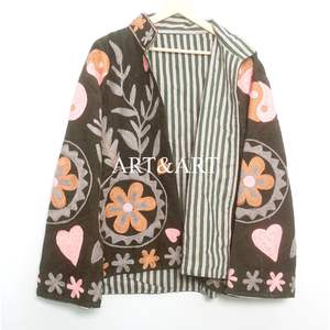 Abrigo de Invierno de Algodón con Cuello Mao, Diseño Nuevo, Tejido a Mano, Bordado para Mujer, Transpirable, con Botones, Ecológico, Corte Regular - Product Image 6