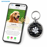Etiqueta de Identificación Personalizada para Mascotas con Borde Metálico NFC y Resina Epoxi para Rastreo de Perros y Gatos y Perfil Digital de Mascotas