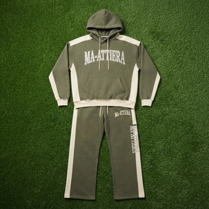 Conjunto de Sudadera con Capucha y Pantalones Deportivos Color Verde Oliva para Hombre, Personalizado, de Algodón y Felpa, Ropa Deportiva Urbana, Venta al Por Mayor OEM - Product Image 6