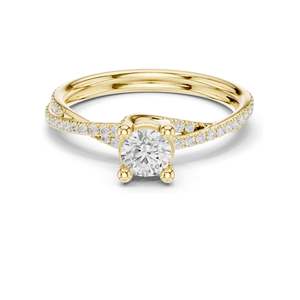 Bague en or 18 carats, 14 carats, 10 carats et argent 925 avec diamant de laboratoire rond brillant de 0,88 carat, clarté VVS-VS EF, pour femme, rose - Product Image 3