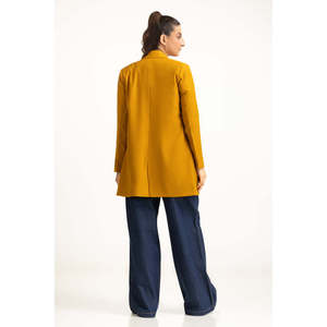 Blazer de Negocios WM-JKT-WS25-251, Corte Regular, Cierre de un Botón, Decoración con Bordado de Cristales, Terciopelo de Lana, Estampado Liso Largo - Product Image 2