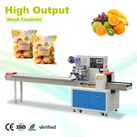 Machine d'emballage horizontale automatique en acier inoxydable pour aliments et fruits, système d'emballage en sachet à haut rendement