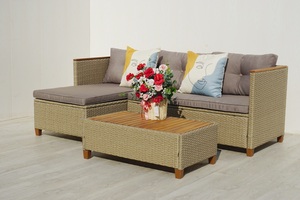 SF00080 Direct factory in Viet Nam Modern <b>Rattan</b> <b>Outdoor</b> <b>Sofa</b> Set with UV-Resistant PE Wicker and High-Density Foam Cushions - Product Image 3