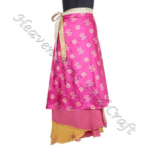 New Vintage Silk Magic 38 Inch Sarong Pareo Wrap <b>Skirt</b> <b>Tube</b> <b>Maxi</b> Dress Sari Long Wrap <b>Skirts</b> Handmade Vintage Reversible Recycle - Product Image 6