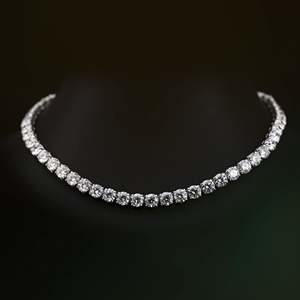 Haute Joaillerie Dazzling Lab Diamant Clouté Or Pur 18K Hip Hop Style Tennis Chaîne Collier Meilleur Pour Les Cadeaux D'anniversaire En Gros - Product Image 5