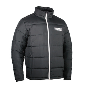 2023 Wholesale Men's Winter Puffer <b>Jacket</b> Warm Custom Logo Outerwear with Stand Collar Recycled Bubble Design for Outdoor Use - Product Image 3