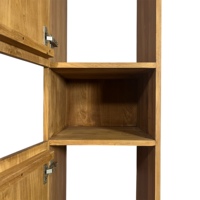 Meuble de rangement en teck indonésien écologique WAC10, design minimaliste Japandi, style moderne du milieu du siècle, porte à panneaux plats, 170 cm