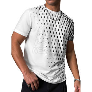 T-shirt en tricot imprimé uni de dernière génération pour hommes, séchage rapide, durable, vêtements d'extérieur, 100% coton - Product Image 3