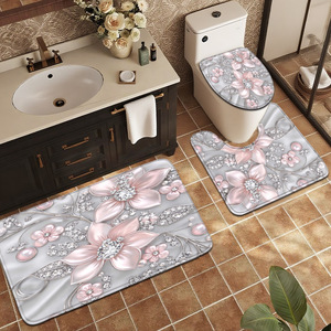 Custom Printed Bath <b>Mat</b> <b>Bathroom</b> Rug <b>Set</b> for <b>Bathroom</b> Non-Slip Shower Curtain Bath <b>Mat</b> - Product Image 4