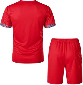 Ensembles pour hommes Ensembles de jogging Vêtements de rue à manches courtes Chemises et shorts pour hommes personnalisés Ensemble de survêtement court pour hommes - Product Image 2