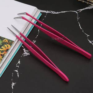 Professional Stainless Steel 90 Degree <b>Eyelash</b> Extension Tweezers with Custom Logo Fiber Tip Tweezers - Product Image 4