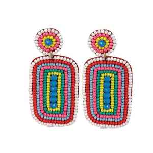 Boucles d'oreilles tendance faites à la main en perles, style bohème, bijoux fantaisie pour femmes à prix avantageux - Product Image 4