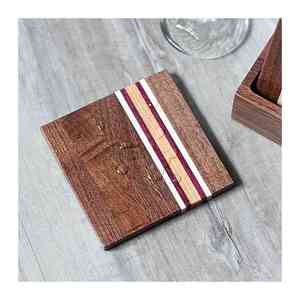 Dessous de verre en ardoise fabriqués à la main de conception personnalisée Exportateur de forme personnalisée en bois de noyer en vrac de l'Inde avec qualité pour exportation - Product Image 2